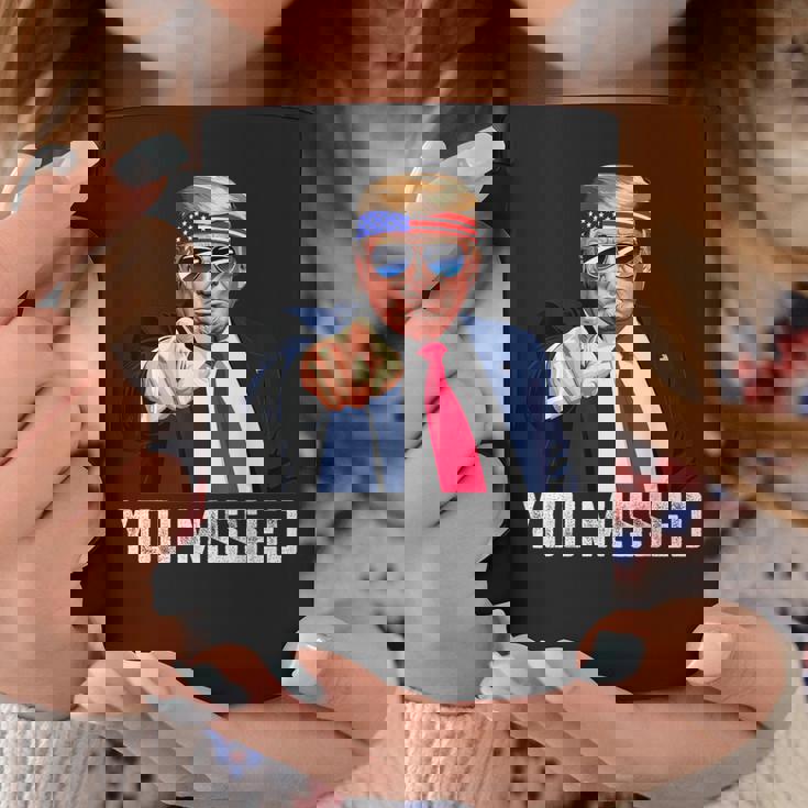 Trump You Missed Twice Bandana De La Bandera Estadounidense Trump 2024 Taza de café Regalos divertidos