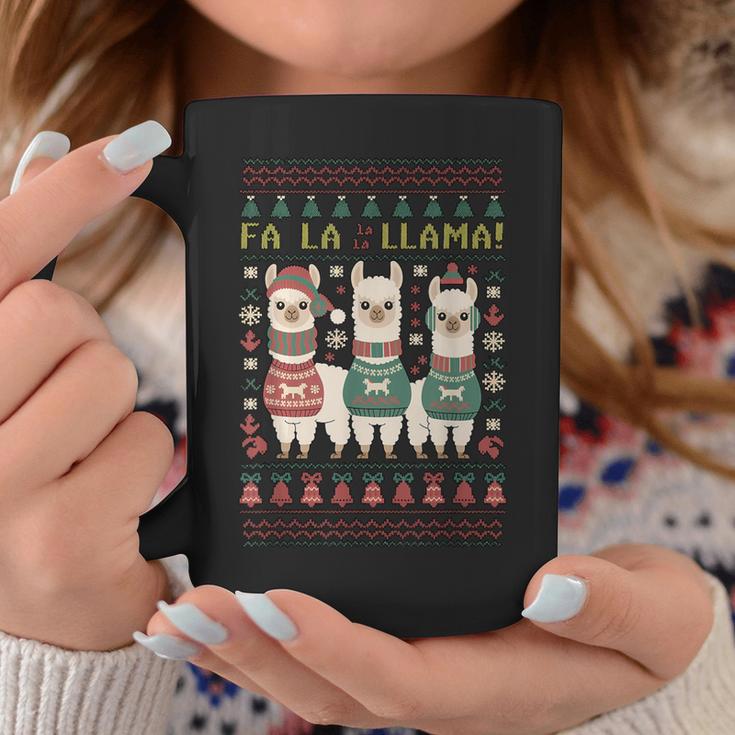 Ugly Christmas Sweater Fa La La Llama Merry Xmas Cute Alpaca Tassen Lustige Geschenke