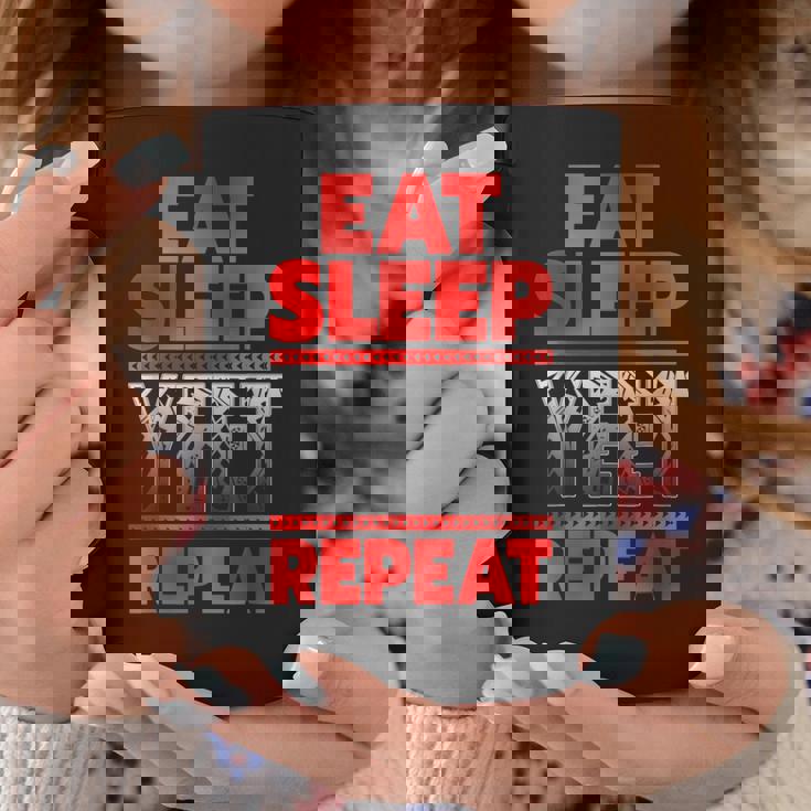 Vintage Yeet Apparel Saying Eat Sleep Repeat Coffee Mug Unique Gifts