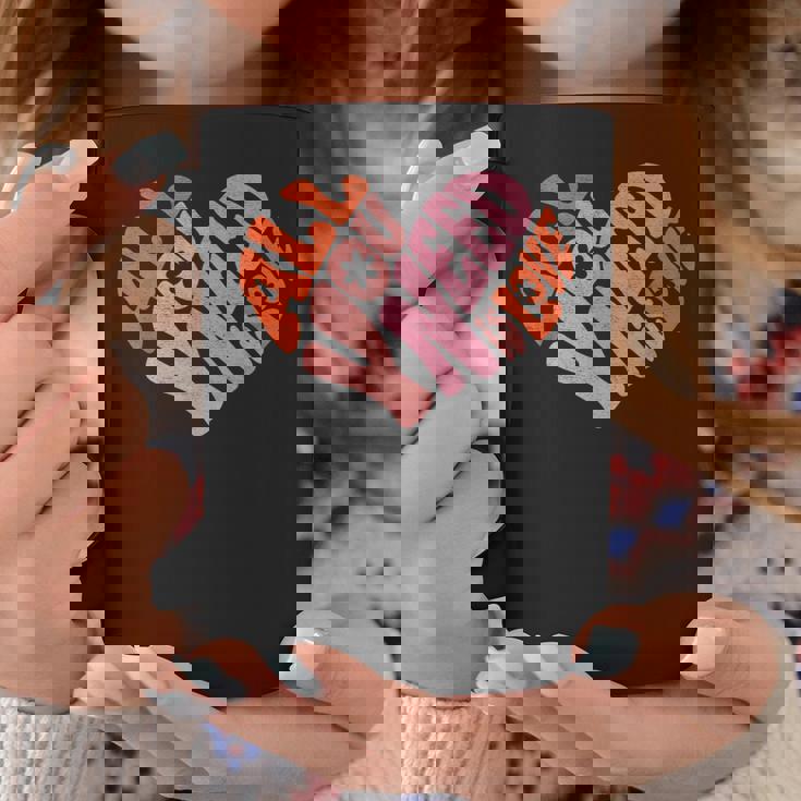 Women's All You Need Is Love Retro Groovy Vintage Heart Girl Graphic Print Coffee Mug Unique Gifts