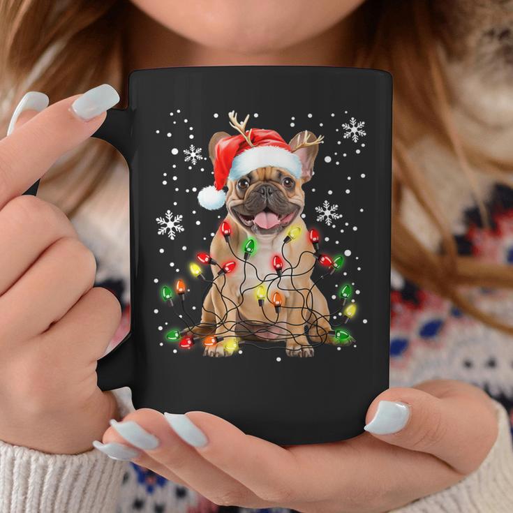 Xmas Lighting Santa French Bulldog Dog Christmas Tassen Lustige Geschenke