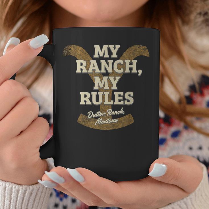 Yellowstone My Ranch My Rules Dutton Ranch Big Chest Logo Tassen Lustige Geschenke