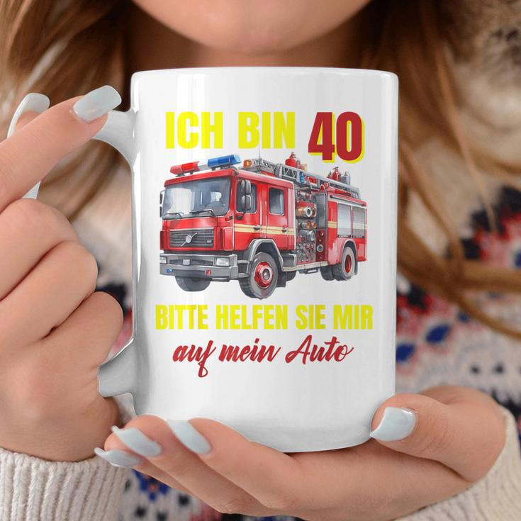 40Th Birthday Man Woman Fire Brigade Blue Tassen Lustige Geschenke