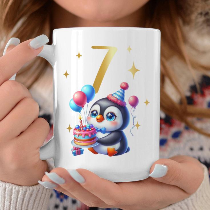 Children's Birthday 7 Girl Penguin Animals Party 7 Years Old Tassen Lustige Geschenke