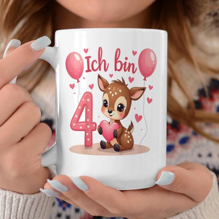 Children's Cute Deer I Am 4 Children's Birthday 4Th Birthday Girl Tassen Lustige Geschenke