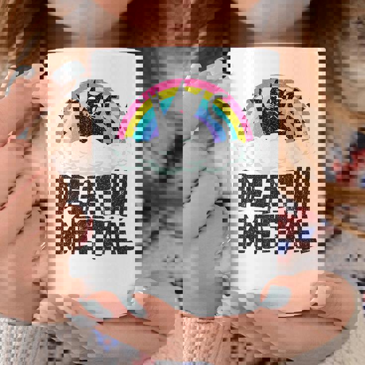 Death Metal Cat Satanic Banda De Punk Rock Para Niños Metal Rainbow Taza de café Regalos divertidos
