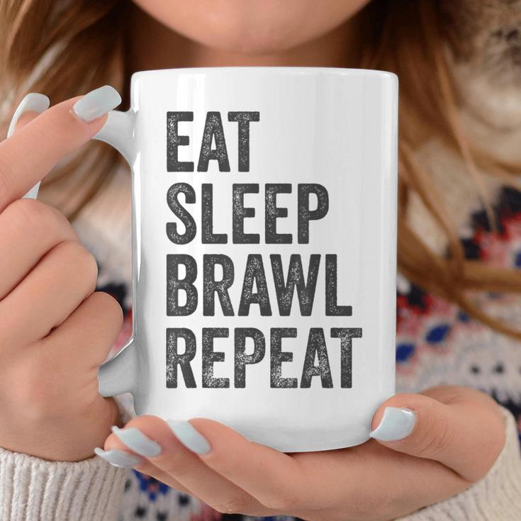 Eat Sleep Brawl Repeat Brawler ideo Player Gray Tassen Lustige Geschenke