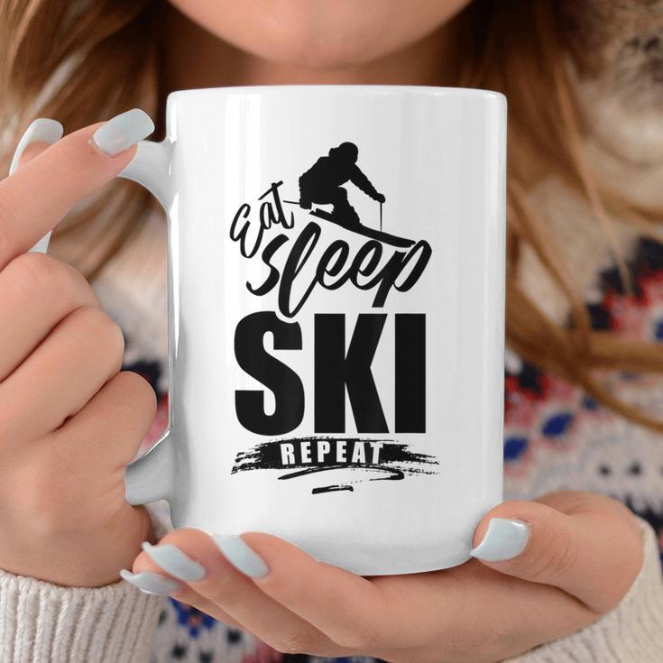 Eat Sleep Ski Repeat Ski Tassen Lustige Geschenke