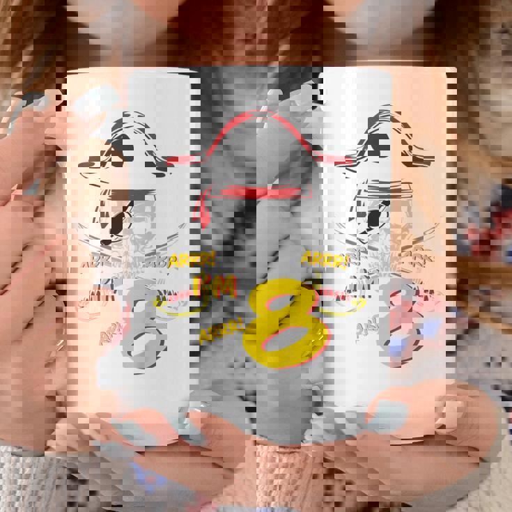 Niños Tengo 8 Cumpleaños Chicos Piratas 8º Cumpleaños Pirata Taza de café Regalos divertidos