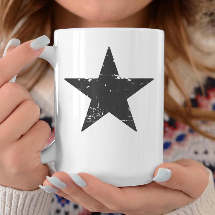 Retro Dark Grey Star Distressed Vintage Minimalist Hipster Coffee Mug Personalized Gifts