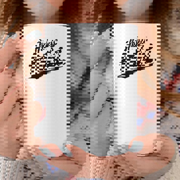 Retro Swoosh Job Title Makeup Artist Taza de café Regalos divertidos