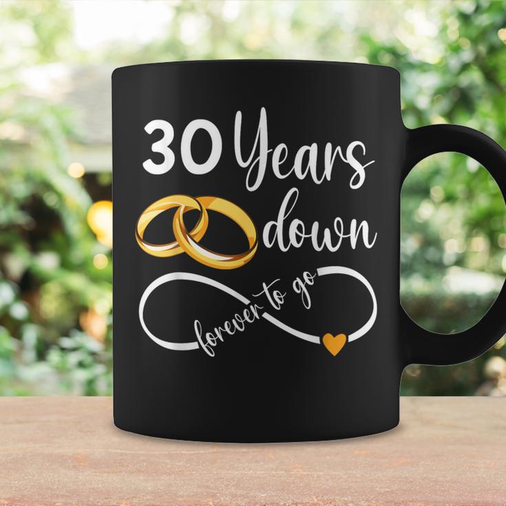 TANWIH 30. Hochzeitstag Karte Für Ehemann – Gravierte Metallkarte '30 Years Down Forever To Go' Im Brieftaschenformat