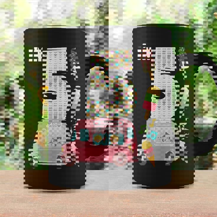 5Th Birthday Crew Ice Cream Truck I'm 5 Bday Ice Cream Party Taza de café Ideas de regalos