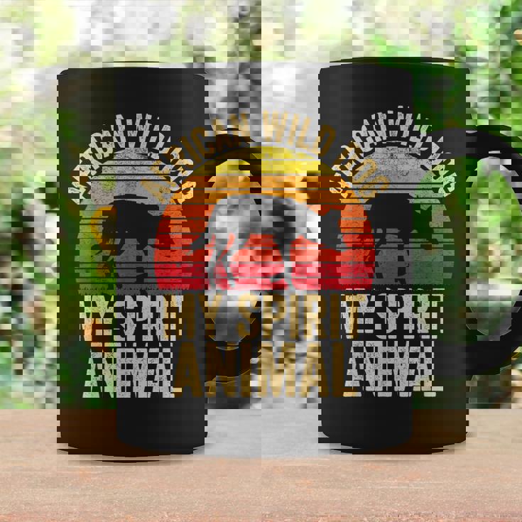 African Wild Dog Is My Spirit Animal Vintage Retro Sunset Graphic Print Coffee Mug Gifts ideas
