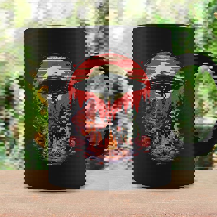 Alien And Bigfoot Campfire Sasquatch Ufo For Outdoor Lovers Coffee Mug Gifts ideas