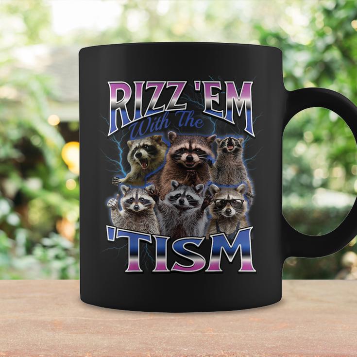 Autism Rizz Em With The Tism Meme Autistic Racoon Coffee Mug | Mazezy