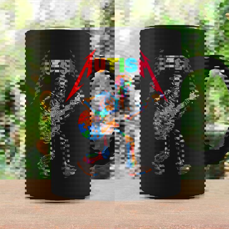 Autism Skeleton Guitar Rock Puzzle Music Autism Awareness Coffee Mug Gifts ideas