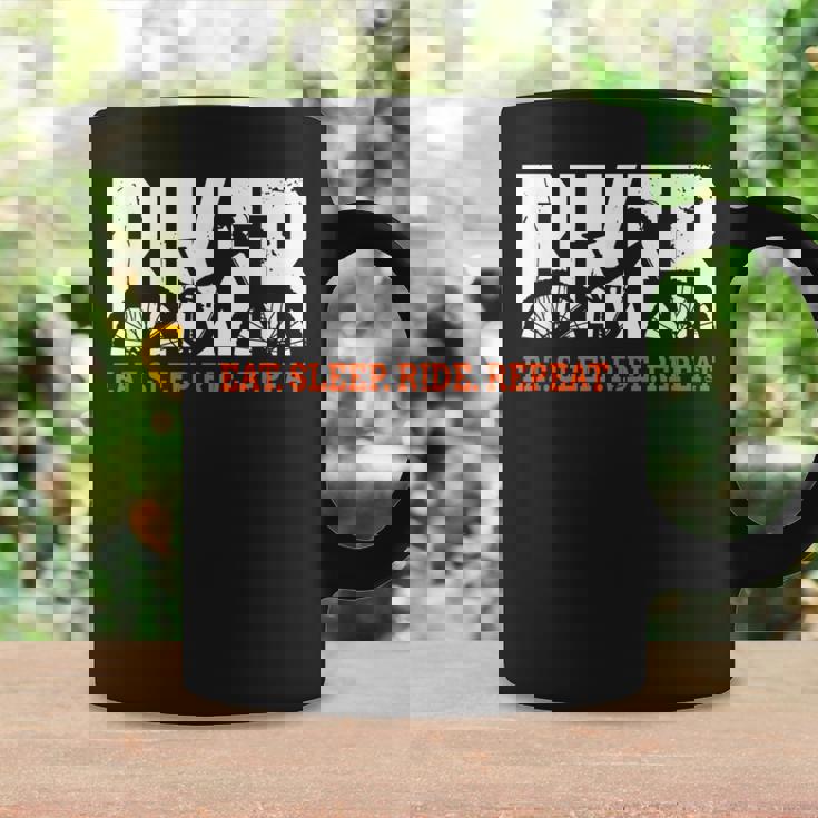 Biker Eat Sleep Ride Repeat Mountainbike Bicicleta Mtb Taza de café Ideas de regalos