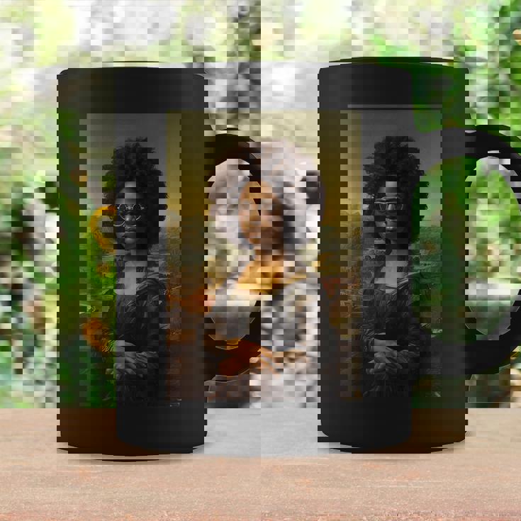 Black Mona Lisa Afro African American Black History Month Coffee Mug Gifts ideas