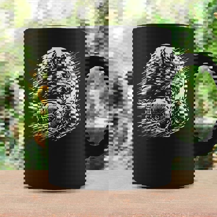 Boxeador De Lobo Y Boxeo De Diseño De Boxeo De Lo Taza de café Ideas de regalos