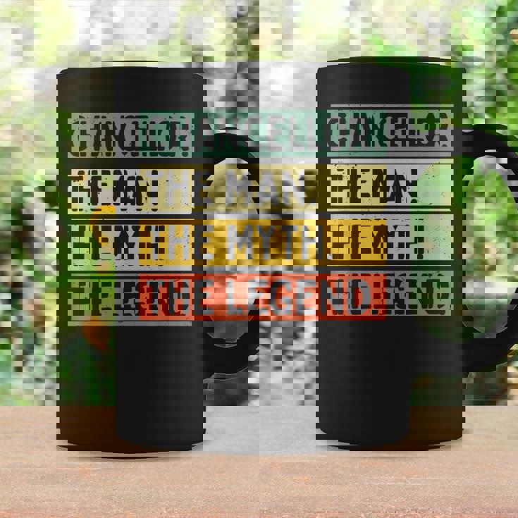 Canciller El Hombre El Mito La Leyenda Divertido Personalizado Taza de café Ideas de regalos