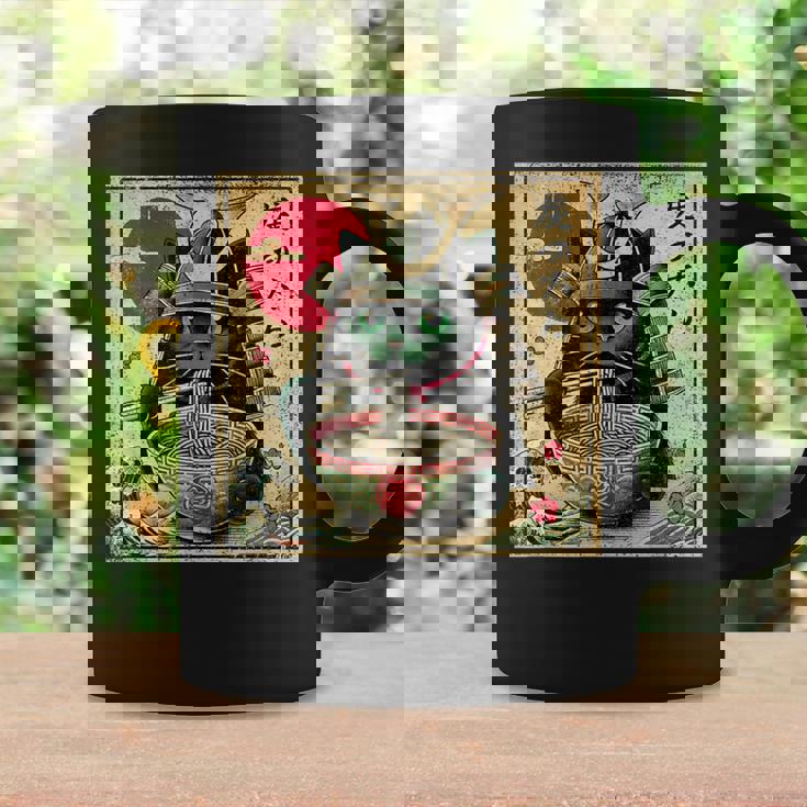 Cat Ramen Japanese Samurai Kawaii Cat Anime Girls Boys Coffee Mug Gifts ideas