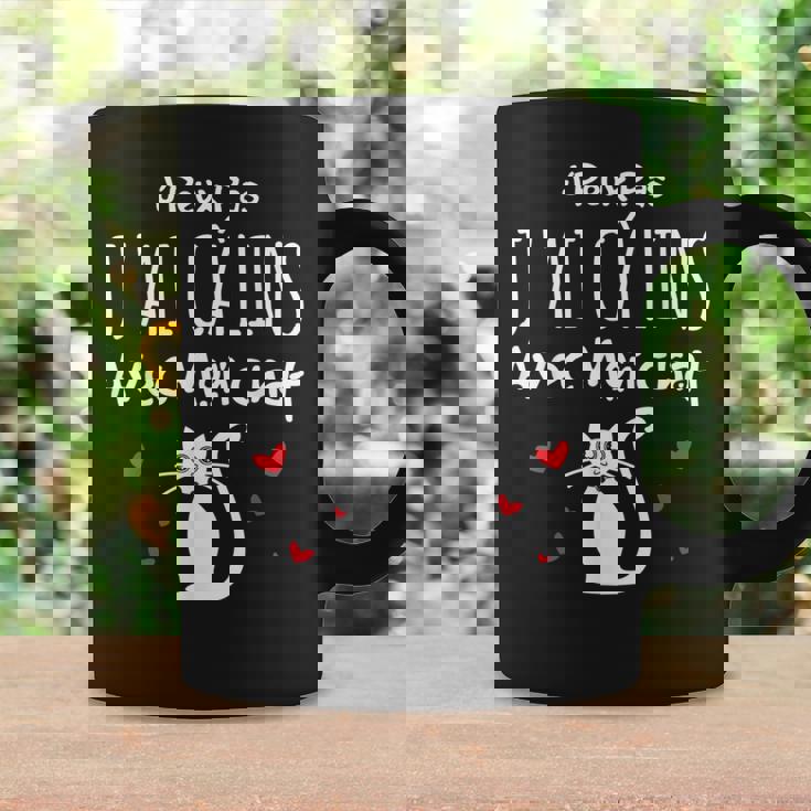 Chat Humour Je Peux Pas J'ai Câlins Avec Mon Chat Tasse Idées cadeaux