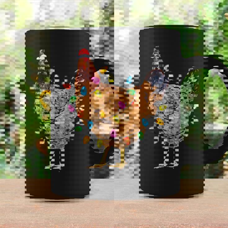 Chicken Santa Christmas Tree Chicken Taza de café Ideas de regalos
