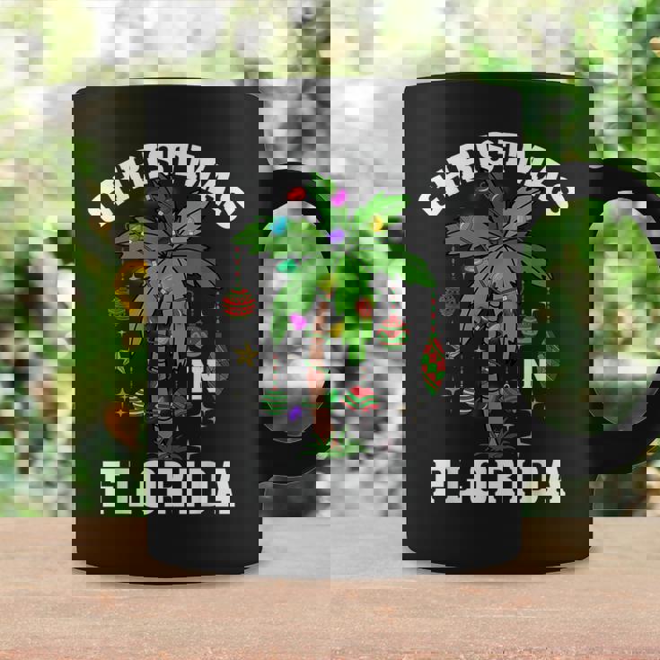 Christmas In Florida Deck The Palm Tree Xmas Winter Vacation Coffee Mug Gifts ideas
