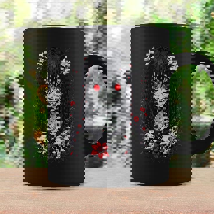 Creepy Kawaii Goth Girl Horror Anime Aesthetic Coffee Mug Gifts ideas