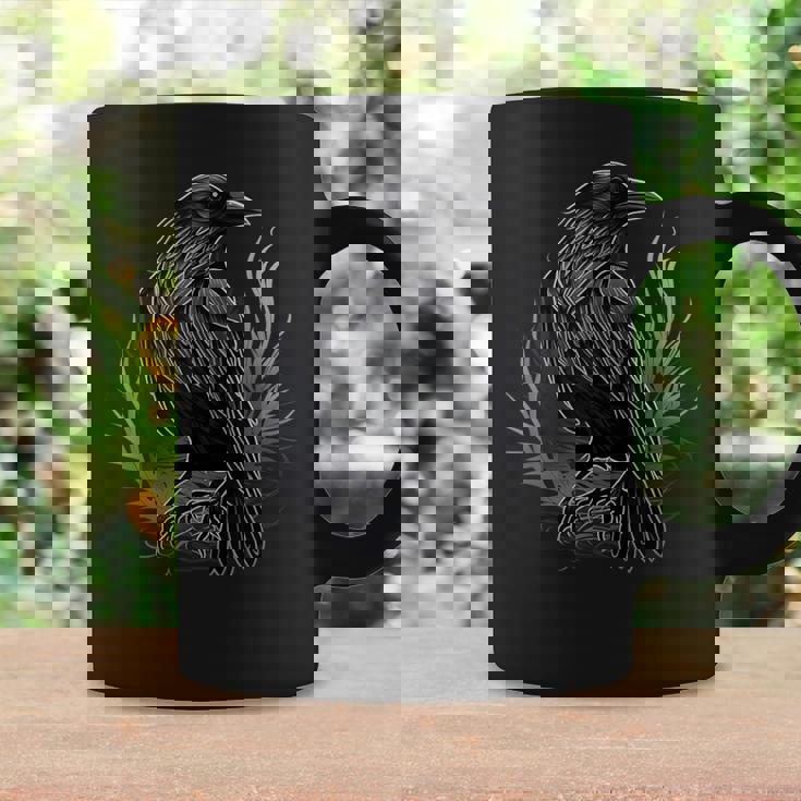 Cuervo Negro Gótico Con Estampado De Cuervo Taza de café Ideas de regalos