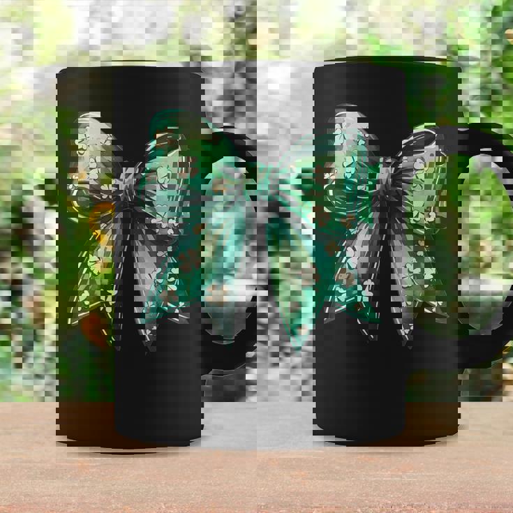 Cute Lucky Girl Coquette Bow Green St Patricks Shamrock Coffee Mug Gifts ideas