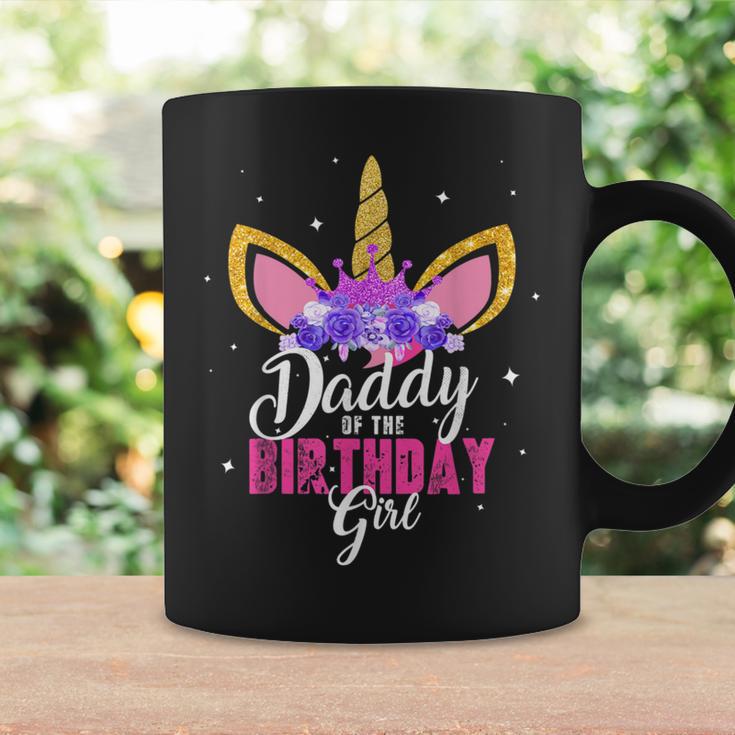 Daddy Of The Birthday Girl Unicorn Birthday Father Dad Blue Tassen Geschenkideen