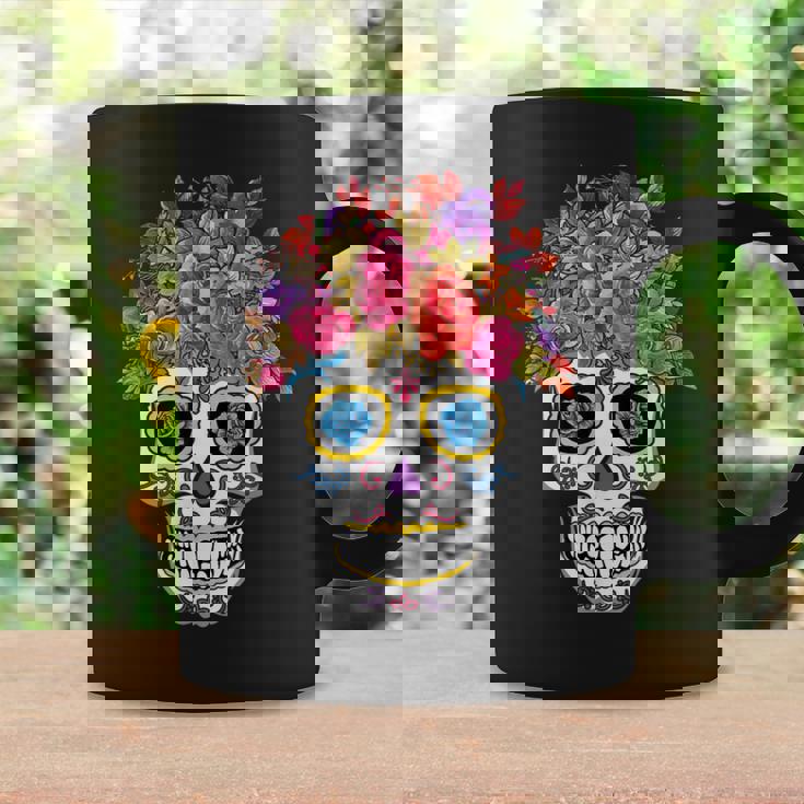 Dia De Los Muertos Floral Mexicain Fête Fleur Jour Des Morts Tasse Idées cadeaux