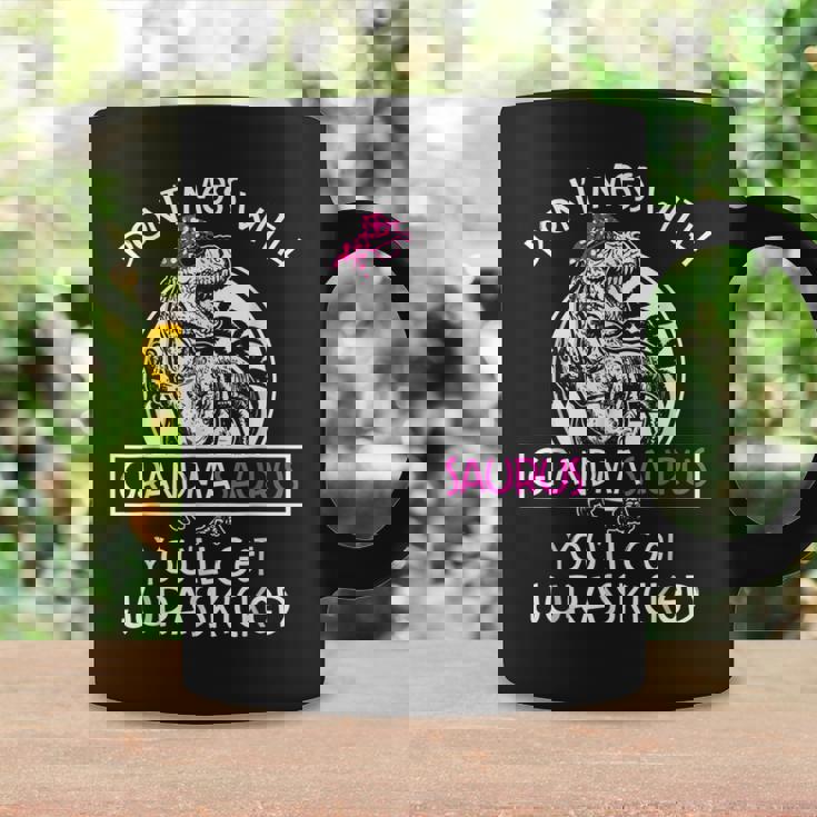 Dinosaur Don't Mess Grandmasaurus Women's Dinosaur Theme Black Small Coffee Mug Gifts ideas