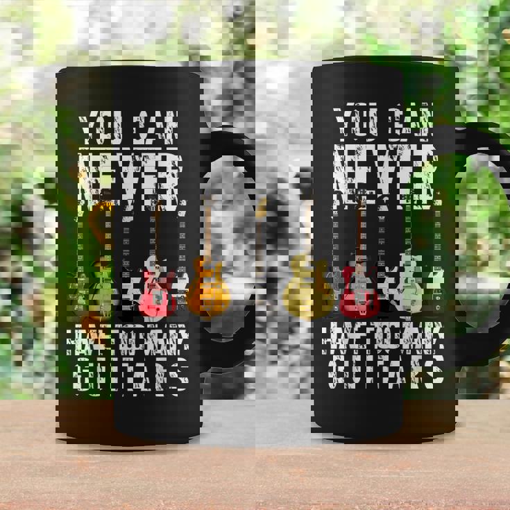Divertida De Regalo Con Texto En Inglés You Can Never Have Too Many Guitars Taza de café Ideas de regalos