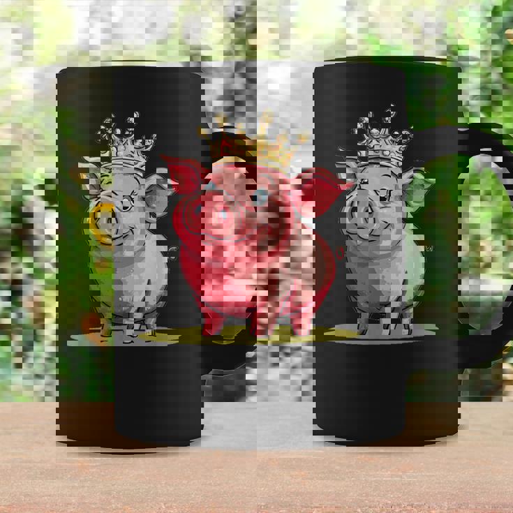 Divertido Cerdo Con Corona Para Los Amantes Del Reino Y Los Cerditos Taza de café Ideas de regalos