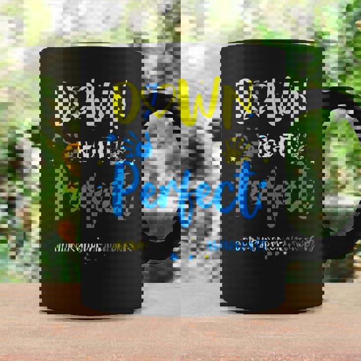 Down Right Perfect Down Syndrome Awareness Ribbon Coffee Mug Gifts ideas