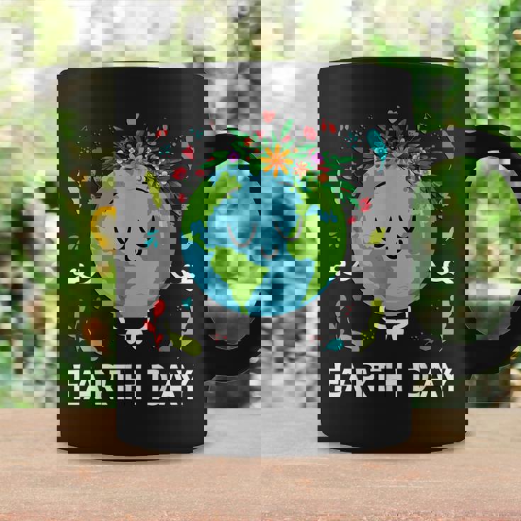 Earth Day Floral Cute & Peaceful Planet Earth Day 2025 Coffee Mug Gifts ideas