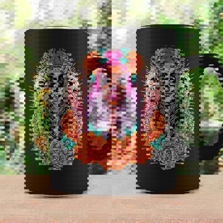 Fleurs De Crâne De La Catrina Dia De Los Muertos Tasse Idées cadeaux