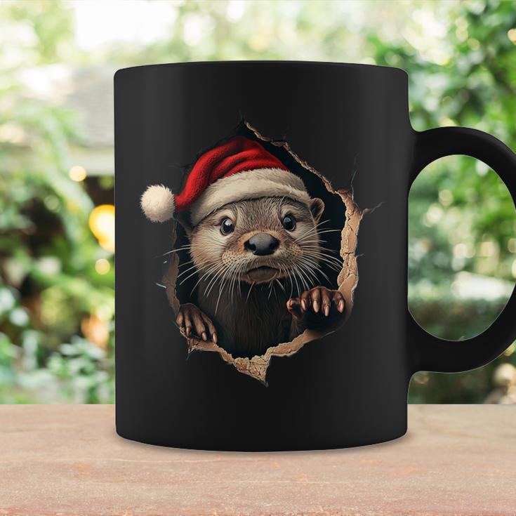 Otter With Christmas Hat Sunglasses Cute Otter Tassen Geschenkideen