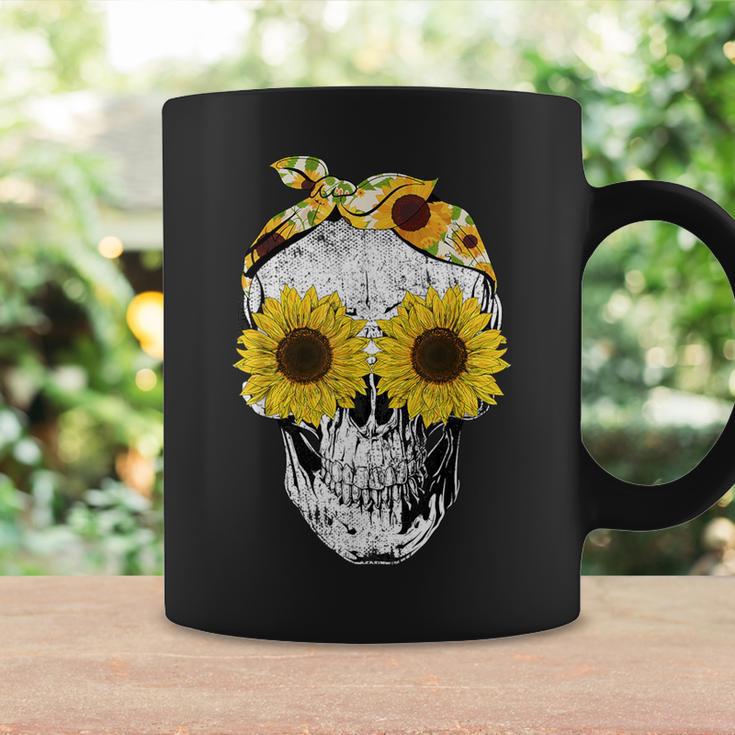 Skull Sunflower Skeleton Bandana Sunflower Skull Tassen Geschenkideen