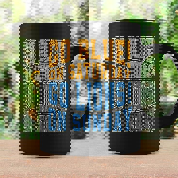 Go Blue On Saturday Go Lion On Sunday Football Fan Men Coffee Mug Gifts ideas