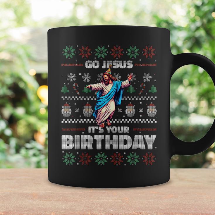 Go Jesus It's Your Birthday Fun Ugly Christmas Sweater Meme Tassen Geschenkideen