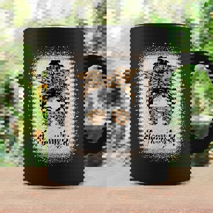 Grammy Life Bleached Leopard Messy Bun Mother's Day Coffee Mug Gifts ideas