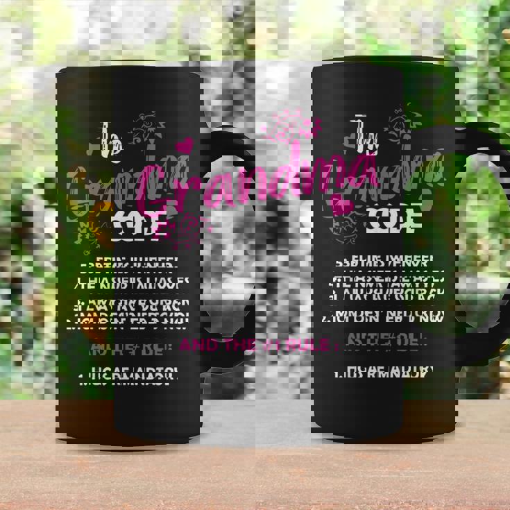 The Grandma Code Grammy Nana Grandma Grandmother Rules 'S Classic Fit Black Short Sleeve Cotton Blend Small Coffee Mug Gifts ideas