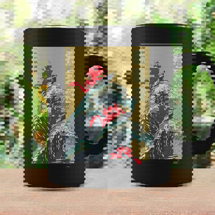 The Great Wave Off Kanagawa Coucher De Soleil Rétro Dragon Japonais Tasse Idées cadeaux