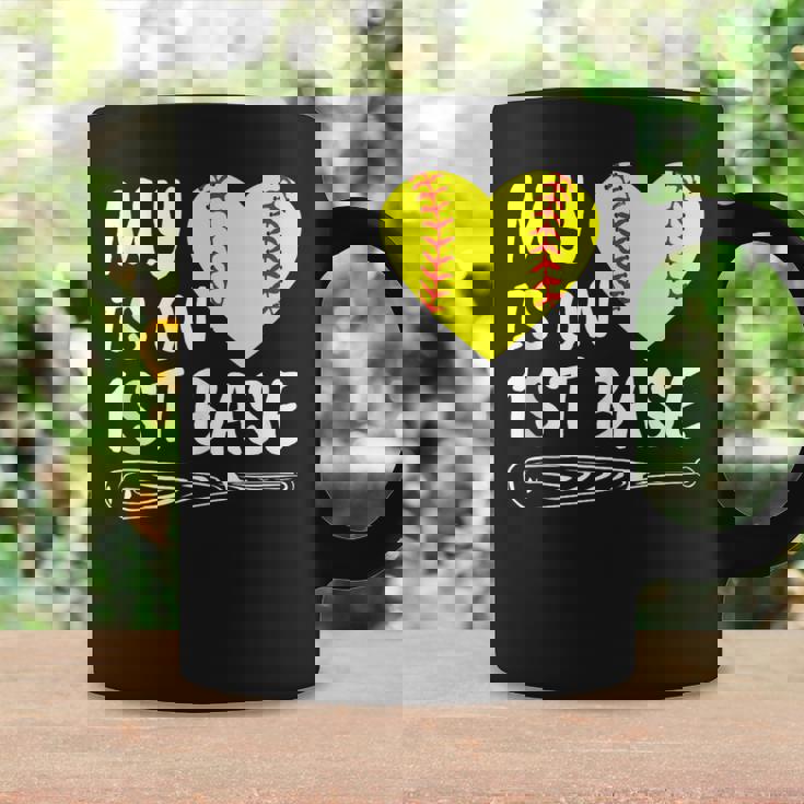 My Heart Is On 1st Base Softball Bat Proud Mom Dad Tank Top Graphic Print Coffee Mug Gifts ideas