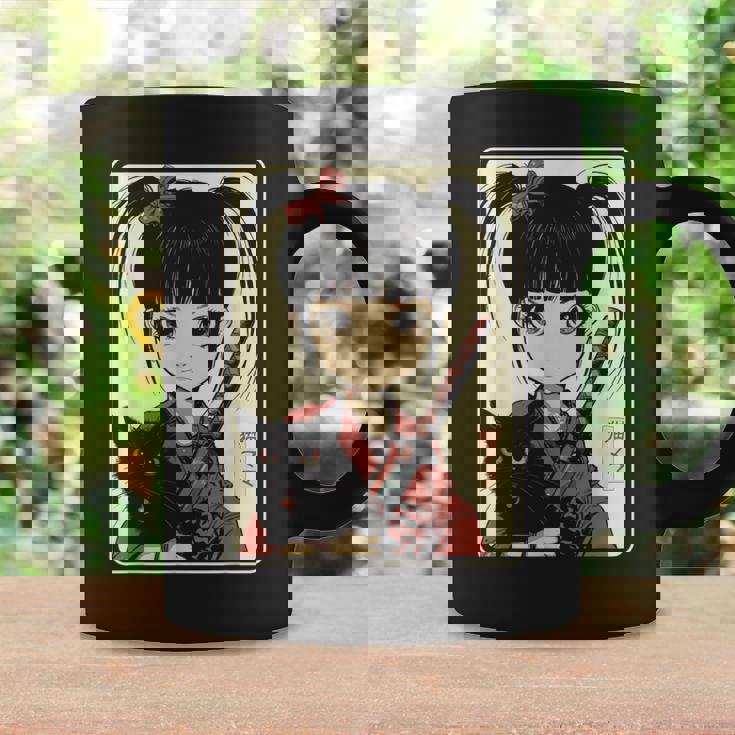 Japanese Gothic Kawaii Anime Samurai Cat Mom Woman Girls Coffee Mug Gifts ideas