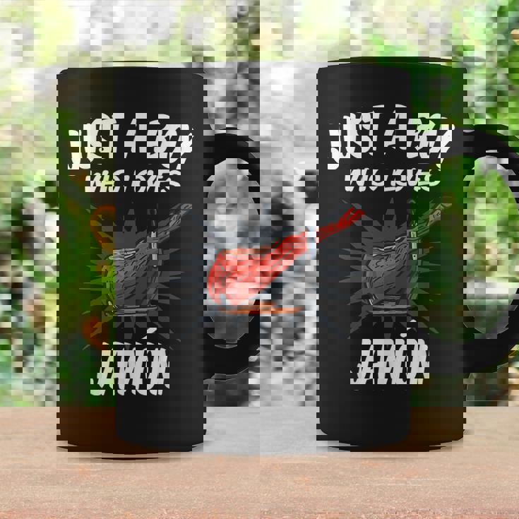 Just A Boy Who Loves Jamon Jamon Taza de café Ideas de regalos